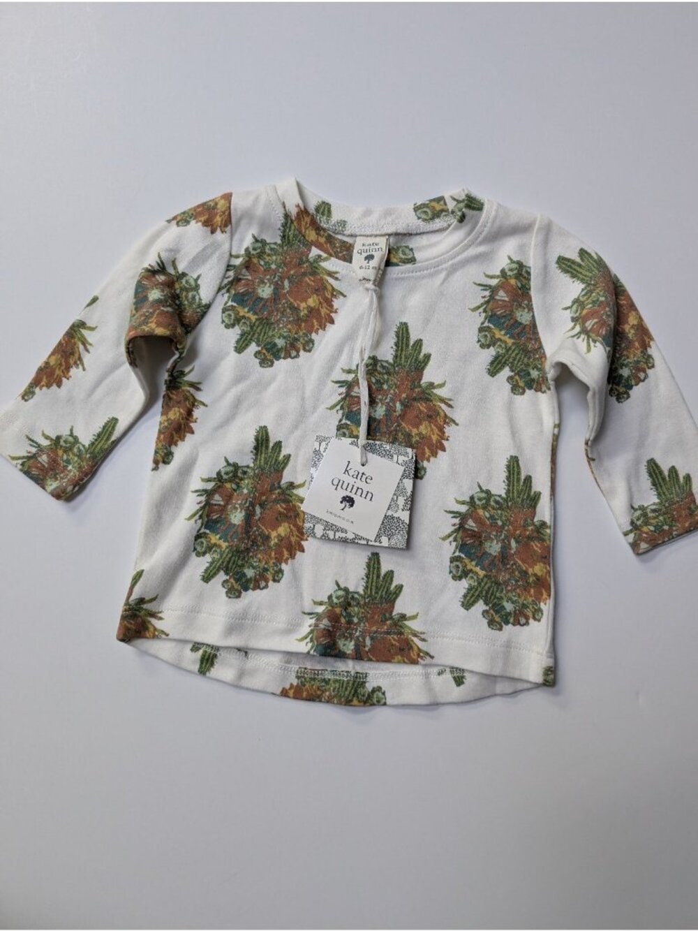 Kate Quinn Organic Cotton Cactus Floral Long Sleeve Tee 6-12 Shirt